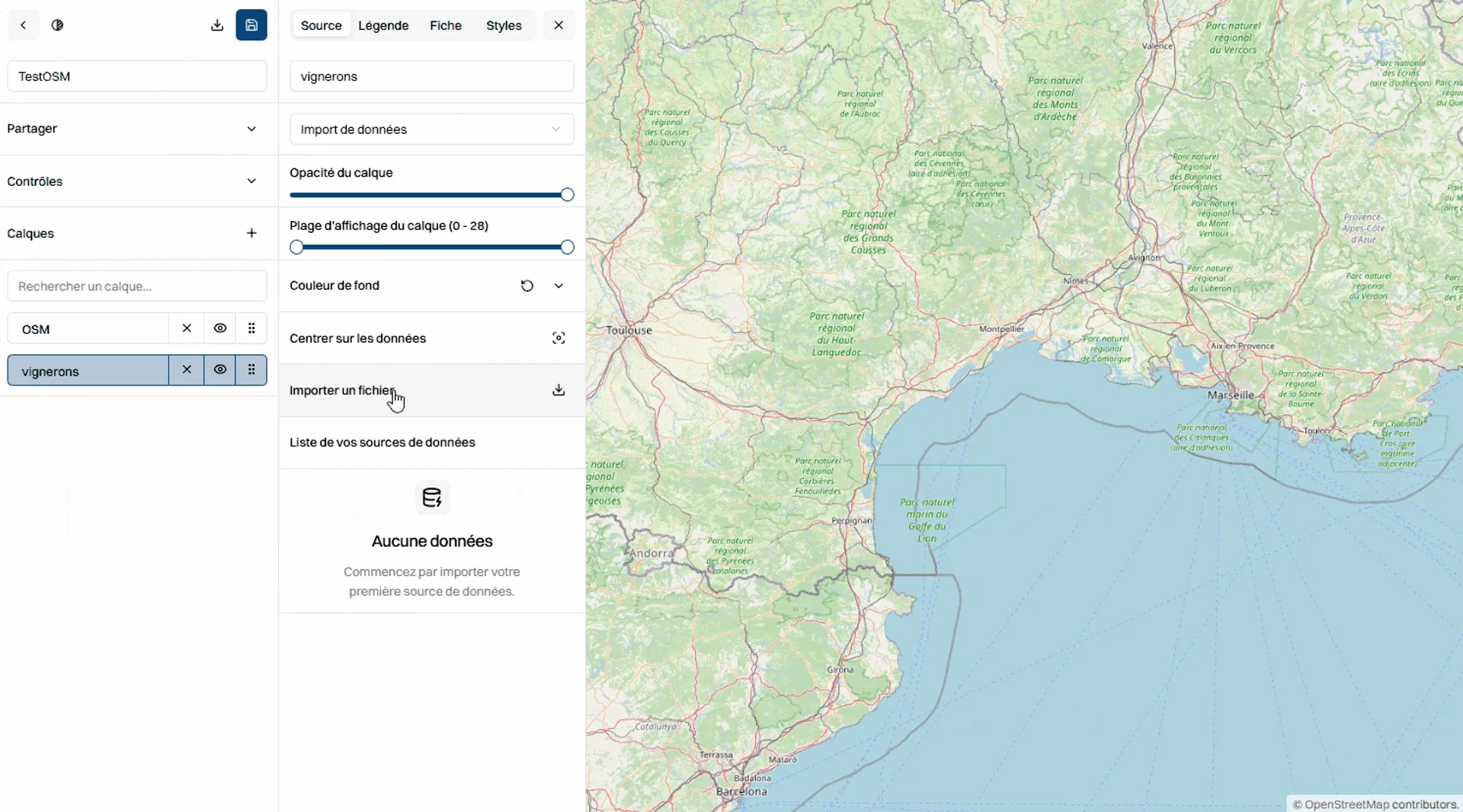 Importez vos données